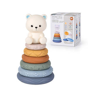 Baby Sensory Stacking Ring | Teething & Squeeze Toys - Bear | Elephant | Bunny *Pre-Order