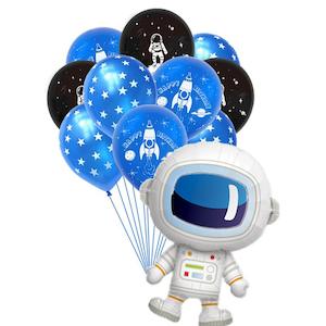 Space Theme Birthday Balloon (10 Pack + 1 Foil Astronaut)