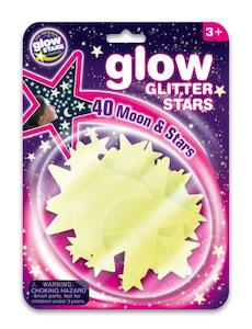 Glow Glitter Stars - Moon & Stars 40pcs