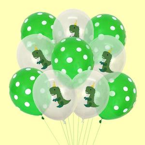 Dinosaur & Polka Dots Birthday Balloon (10 Pack)