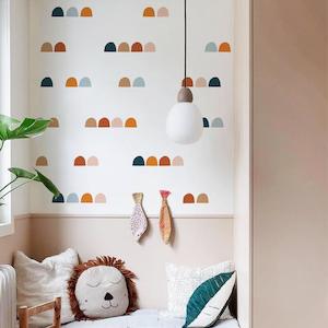 Boho Style Abstract Mountain Wall Decals - 36pcs