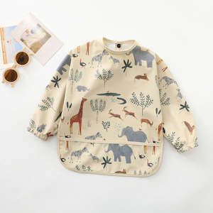 Mess-Free Baby Feeding Long Sleeve Bib - Wild Animals (6-24 months)