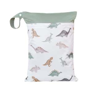 Double Pocket Eco-Friendly Large Wet Bag - Pastel Dino