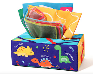 Tissue Box - Sensory Silk Scarves & Crinkle Paper Early Learning Toy