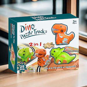 2-in-1 Interactive Dino Toy Car Puzzle Track (3 years +)