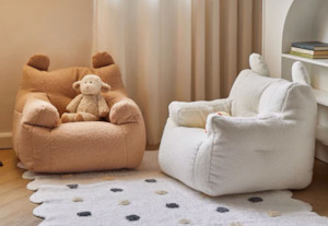 Mini Kids Bear Bean Bag with Filled Bean - 42x42x34cm