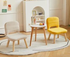 Comfy & Sturdy Kids Chair with Foldable Seat & Solid Wood Legs