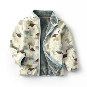 Extra Thick Winter Kids Fleece Jacket - Pastel Dino (2-8 years)