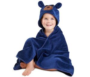 Delightful Kiddie Hooded Towel - Navy Bear