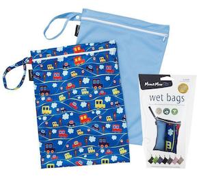 Mum 2 Mum Wet Bags (2 Pack) - Cars & Sky Blue