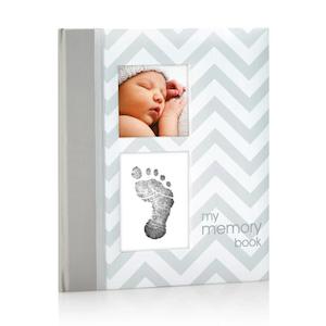 Pearhead Chevron Baby Book Chevron - Grey | Blue