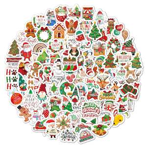 Christmas Theme Various Decorative Stickers Set (100pcs)