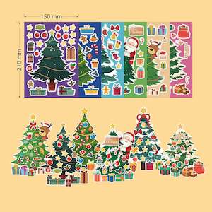 Internet only: Christmas Tree Stickers Set - 12 Sheets of Festive Decorative Fun