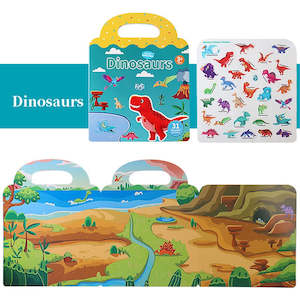 My First Sticker Book - 26pcs Reusable Sticker Book - Dinosaurs | Letters