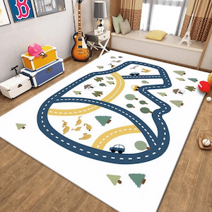 Kids Road Map Rug | Play Mat | Car Track Mat - Country Ride (160x80cm)