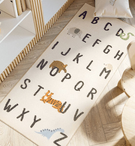 Super Soft Kids Room Rug - Alphabet & Animals (120x60cm)