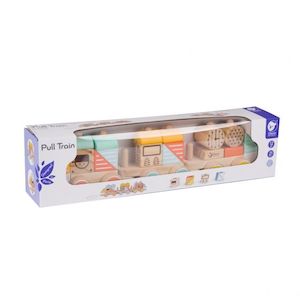 Classic World Wooden Pull Train Construction Toy - Pastel (12+ months)