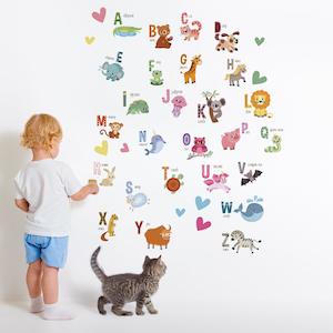 Alphabet & Animal Wall Decals - 36pcs