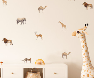 Boho Style Animal Wall Decals - 18pcs