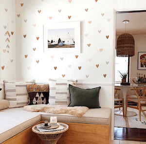 Boho Style Wall Decals - Hearts (36pcs)