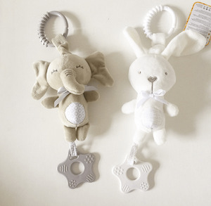 Bunny & Elephant Baby Crib Rattle Toy | Stroller Hanging Toys