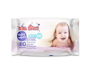 Mini Stars Baby Wipes Fragrance Free 80s