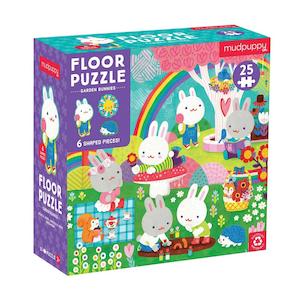 Garden Bunnies Floor Puzzle with Shaped Pieces (25pcs)