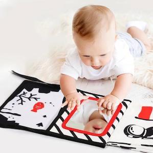 Engaging Tummy Time Toy - Baby Sensory Mirror - High Contrast