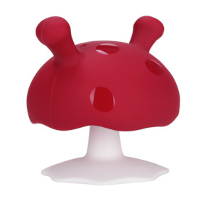 Mombella Mushroom Soothing Teether - Chimney Red