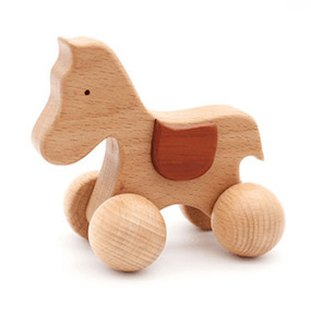 Wooden Horse Car - Montessori Toy (8cm x 9cm)