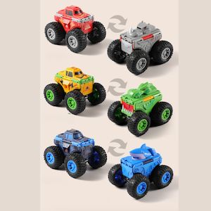 Two-Sided Flippable Transformation Monster Truck - Shark, Dino, Rhino (3 years+)