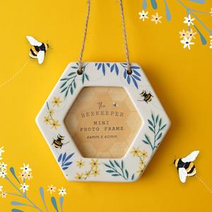 The Beekeeper Mini Ceramic Hanging Photo Frame