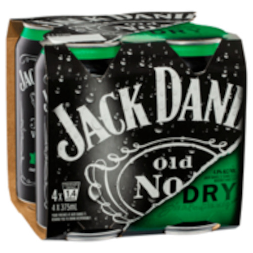 JACK DANIEL’S & DRY 4.8% 4x375ML