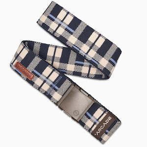 Arcade Plaid Belt - Navy Oat