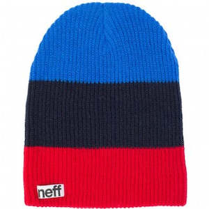 Neff Trio Beanie - Red/Navy/Blue