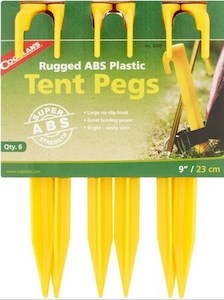 Coghlan's 9" Rugged ABS Plastic Tent Pegs 6pk - Yellow