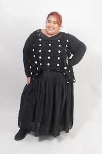 TCD Crop Athena Tunic - Black Spots