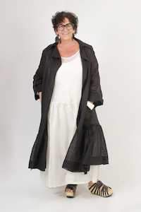 TCD Persephone Duster - Black Gauze Linen