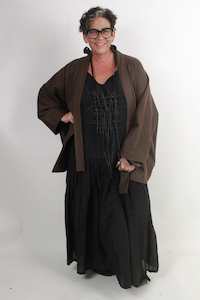 Clothing: TCD Boxy Jacket - Brown Linen