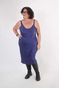 Clothing: TCD Midi Bias Slip - Navy