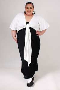 Clothing: TCD Flared Sleeve Wrap Cardi - White