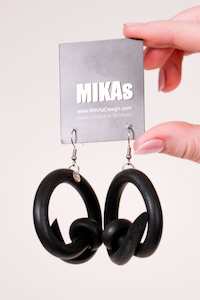 Mikas Nail Circle Earrings - Black