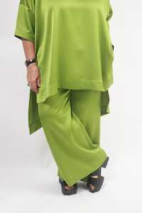 Clothing: TCD Sadie Pant - Chartreuse Satin