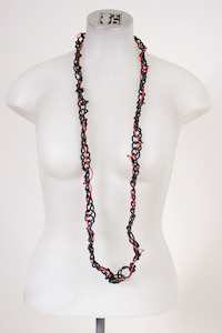 Mikas Vein Necklace - Black/Red-LUCKY LAST!