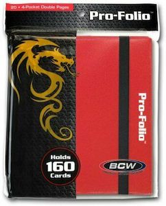 Game: BCW Card Pro-Folio 4 Pocket Album (20 Pages) - Red