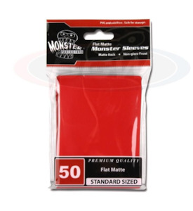 Monster Protectors Matte Sleeves - Large - Non Glare - Red