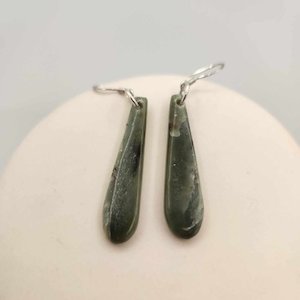 Earrings - Small Pounamu AS11 - Te Ana Māori Rock Art