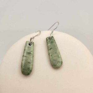 Earrings - Small Pounamu AS12 - Te Ana Māori Rock Art