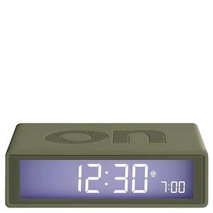 Lexon Flip Classic Reversible LCD Alarm Clock - Khaki