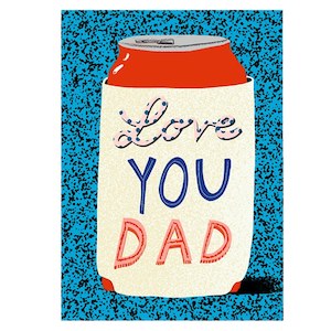 Kitchenware: Carolyn Suzuki Card - Love You Dad Koozie